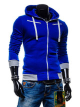 Casual Mens Zips Color Block Hoodie