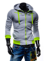 Casual Mens Zips Color Block Hoodie