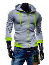 Casual Mens Zips Color Block Hoodie