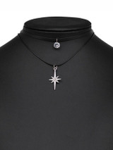 Casual Rhinestone Star Pendant Choker Necklace