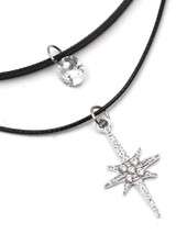 Casual Rhinestone Star Pendant Choker Necklace