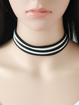 Casual Striped Layered Choker Necklace