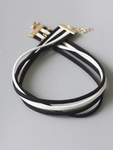 Casual Striped Layered Choker Necklace
