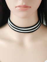 Casual Striped Layered Choker Necklace