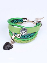 Casual Metal Heart Pendant Cortical Multilayer Bracelet