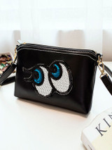 Casual Cartoon Sequins Eyes Crossbody Bag