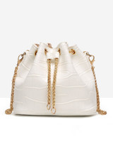 Casual Crocodile Pattern Pu Chain Crossbody Bag