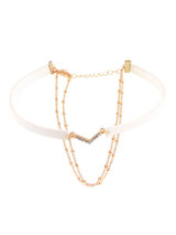 Casual Layered Rhinestone Pendant Choker Necklace