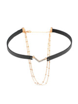 Casual Layered Rhinestone Pendant Choker Necklace