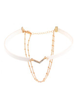 Casual Layered Rhinestone Pendant Choker Necklace