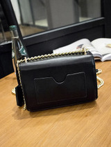 Casual Elegant Black Gold Chain Crossbody Bag