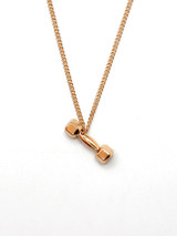 Casual Gold Dumbbell Pendant Chain Necklace