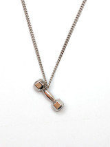 Casual Gold Dumbbell Pendant Chain Necklace