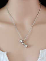 Casual Gold Dumbbell Pendant Chain Necklace