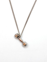 Casual Gold Dumbbell Pendant Chain Necklace