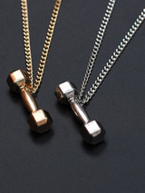 Casual Gold Dumbbell Pendant Chain Necklace