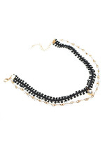 Casual Lace Rhinestone Two-Layer Choker Necklace