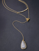 Casual Stone Drop Pendant Two Layers Necklace
