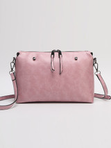 Casual Rivet Trim Basic Crossbody Bag