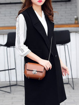 Casual Vintage Chain Plain Crossbody Bag