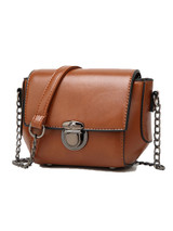 Casual Vintage Chain Plain Crossbody Bag