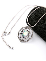 Casual Faux Crystal Pendant Rhinestone Necklace