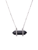 Casual Black Stone Pendant Necklace