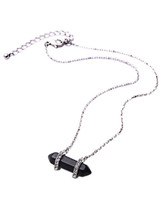 Casual Black Stone Pendant Necklace