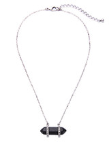 Casual Black Stone Pendant Necklace