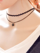Casual Wave Layered Choker Necklace
