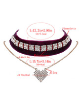 Casual Vintage Velvet Rhinestone Choker Necklace