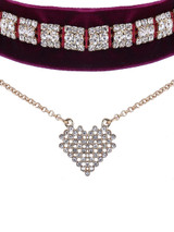 Casual Vintage Velvet Rhinestone Choker Necklace