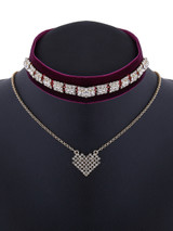 Casual Vintage Velvet Rhinestone Choker Necklace