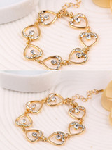 Casual Simple Style Heart-Shaped Rhinestone Bracelet Casual Simple Style Heart-Shaped Rhinestone Bracelet