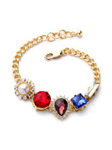 Casual Multicolor Crystal Chain Bracelet