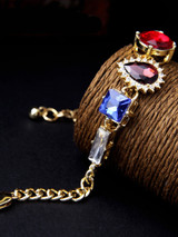 Casual Multicolor Crystal Chain Bracelet