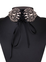 Casual Vintage Hollow Out Lace-Up Choker Necklace