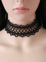Casual Wide Lace Hollow Out Choker Necklace