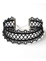 Casual Wide Lace Hollow Out Choker Necklace