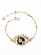 Casual Gold Plated Eye Shape Rhinestone Bracelet Casual Gold Plated Eye Shape Rhinestone Bracelet