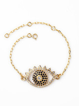 Casual Gold Plated Eye Shape Rhinestone Bracelet Casual Gold Plated Eye Shape Rhinestone Bracelet