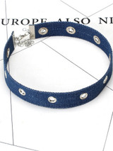Casual Denim Hollow Out Choker Necklace