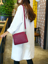 Casual Plain Quilted Two Ways Crossbody Bag