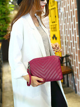 Casual Plain Quilted Two Ways Crossbody Bag