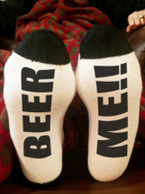 Casual Beer Me Black White Color Block Short Sock
