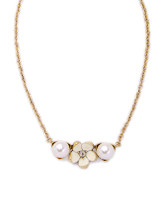 Casual Floral Pendant Pearl Necklace