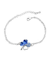 Casual Clover Rhinestone Faux Crystal Bracelet
