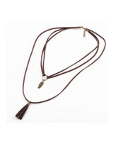 Casual Leather Rope Leaf Pendant Necklace