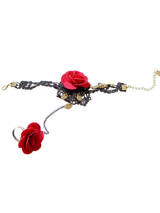 Casual Vintage Lace Rose Bracelet With Ring