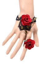 Casual Vintage Lace Rose Bracelet With Ring